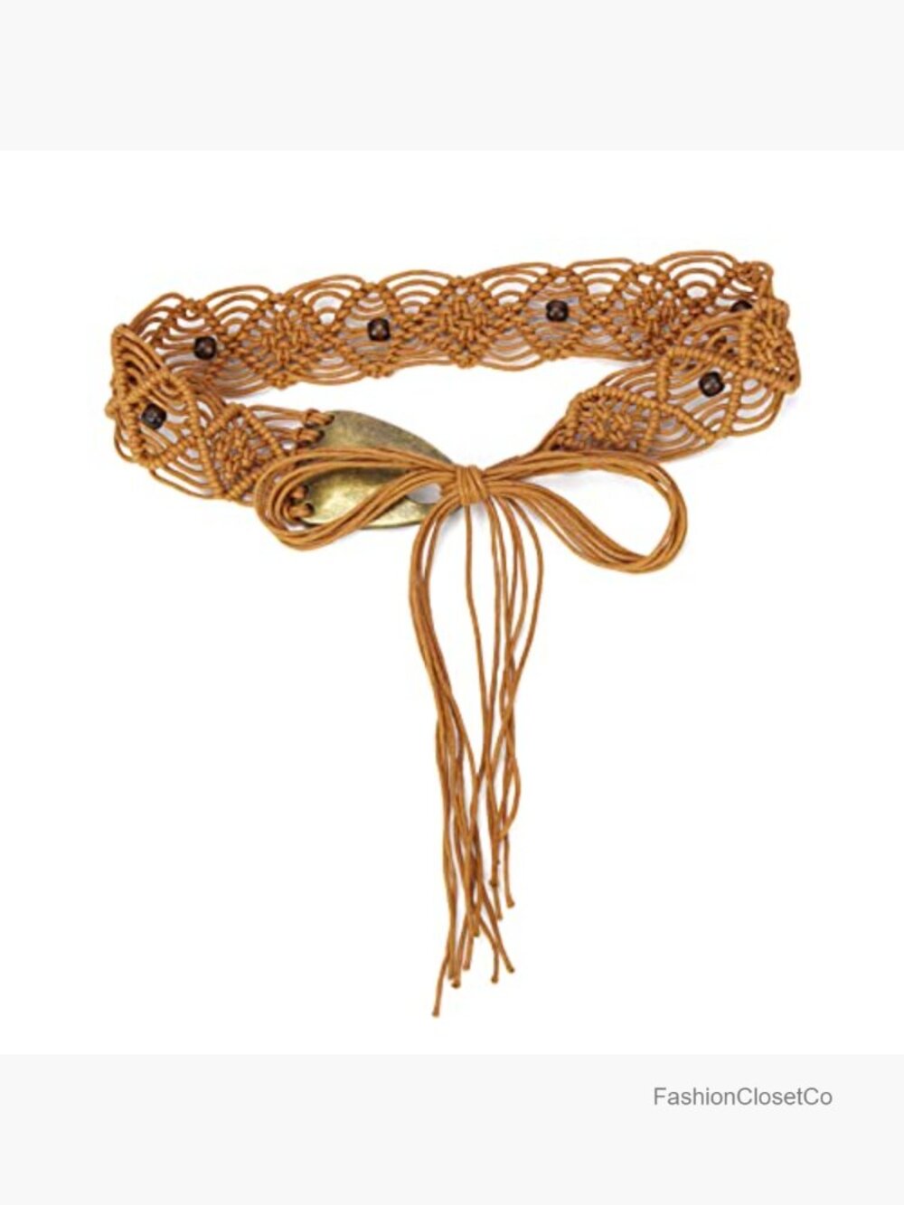Woven Rope Braid Waist Belt with Alloy Buckle - Picture 3 of 7